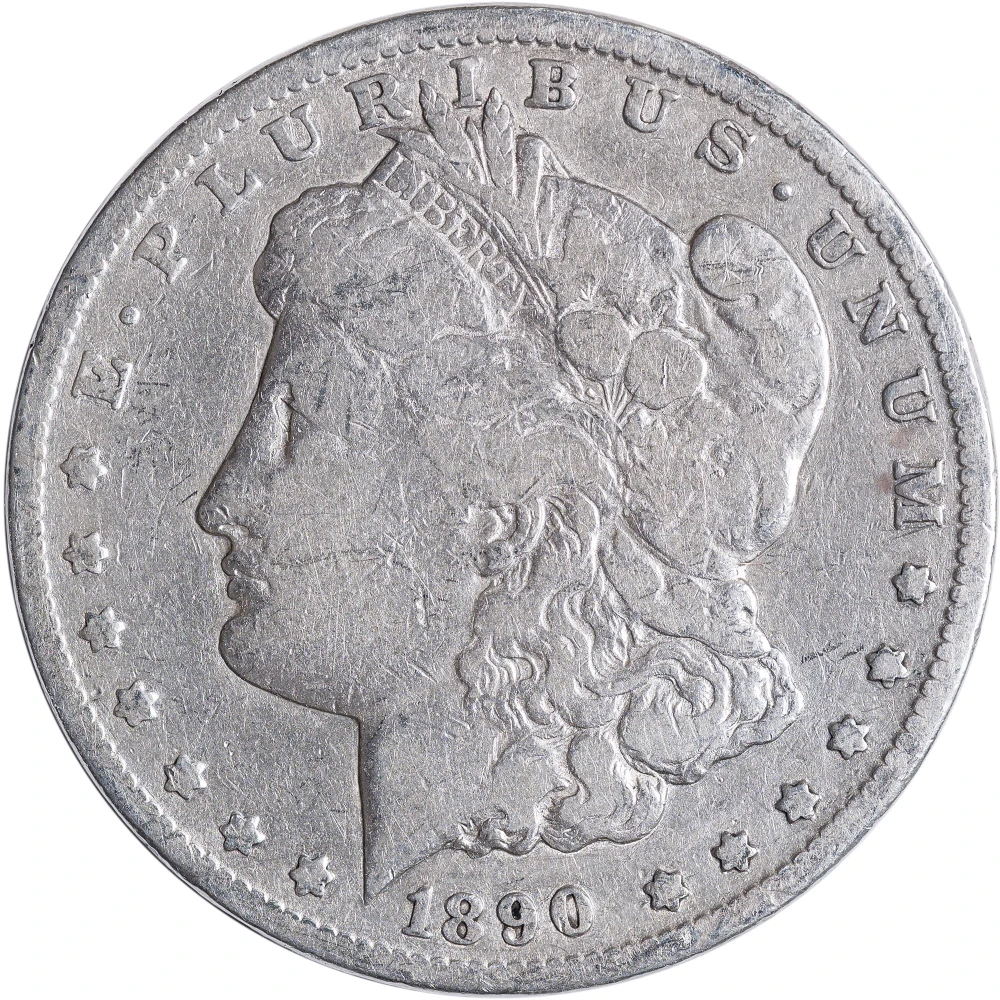 Fine-12 Details 1890-CC Morgan Dollar