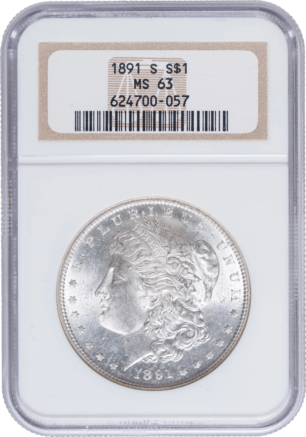 NGC MS-63 1891-S Morgan Dollar