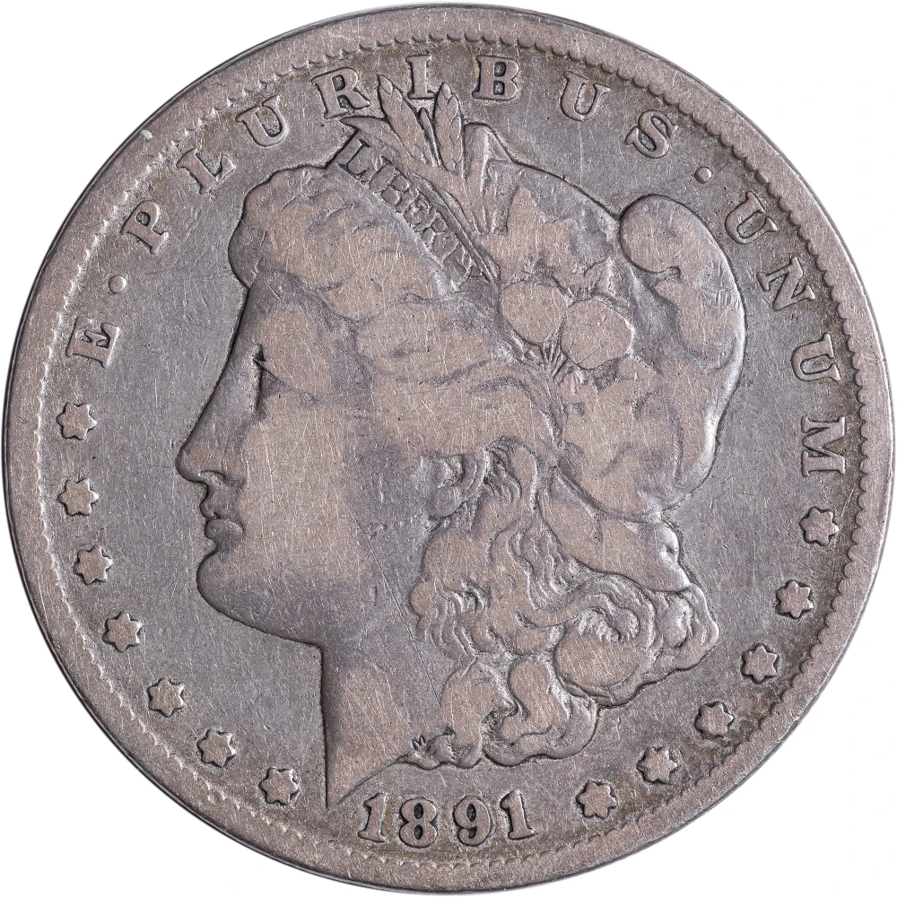 F-12 1891-CC Morgan Dollar