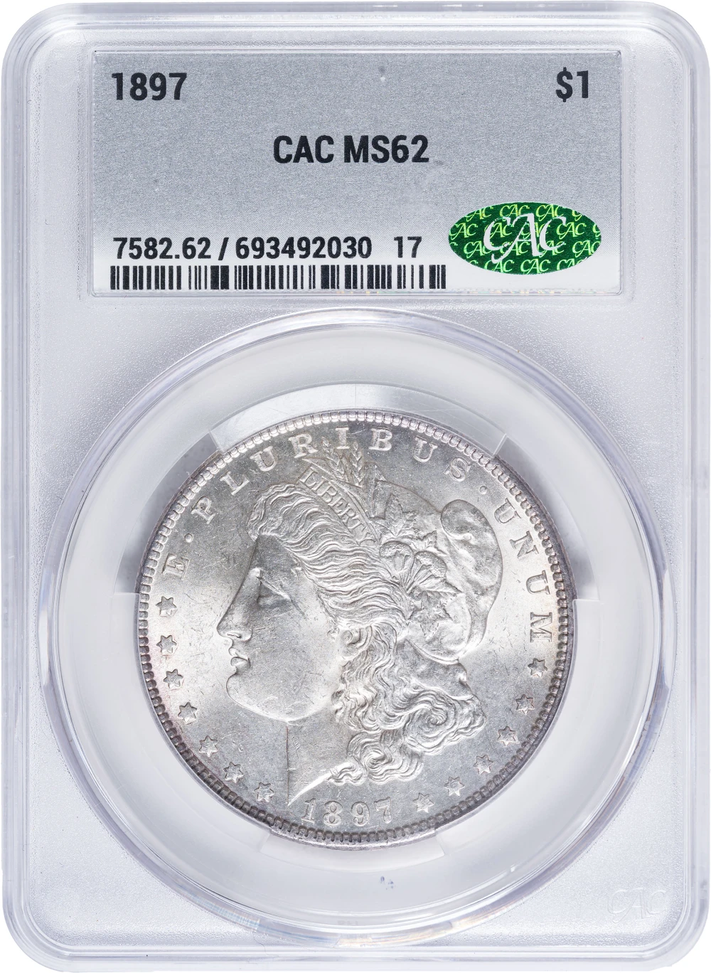 CACG MS-62 1897 Morgan Dollar