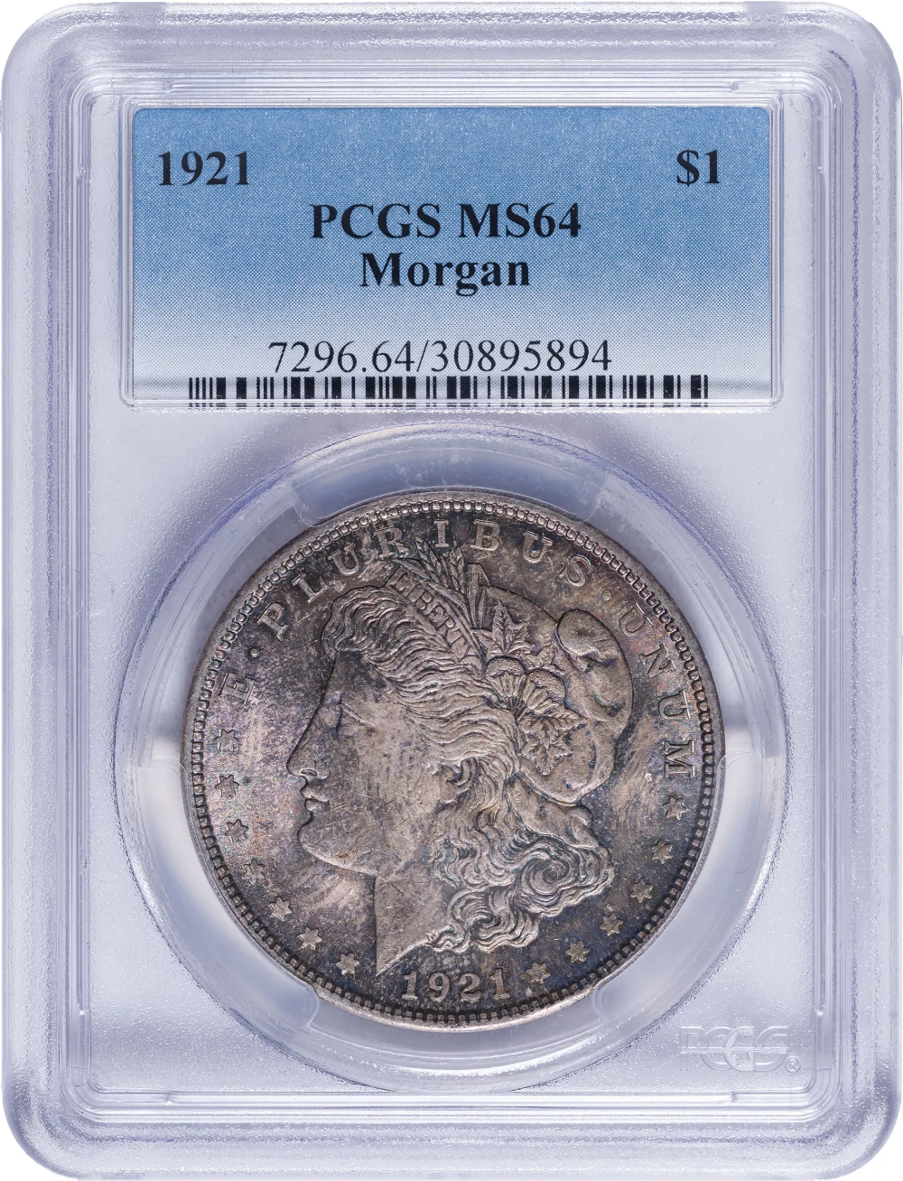 PCGS MS-64 Toned 1921 Morgan Dollar