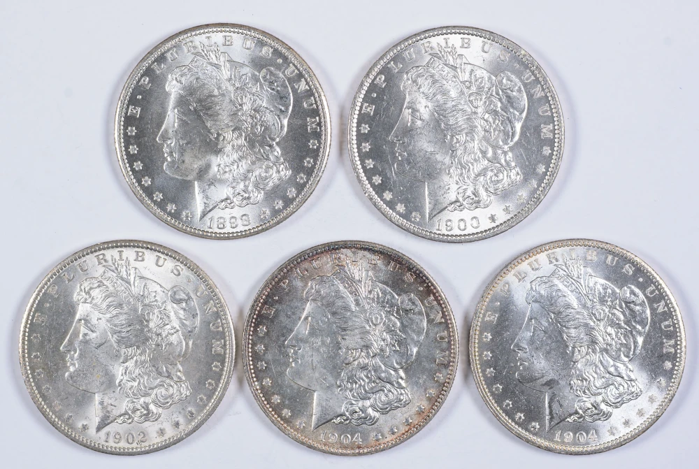 5 Peace "O" Mint Morgan Dollar Lot