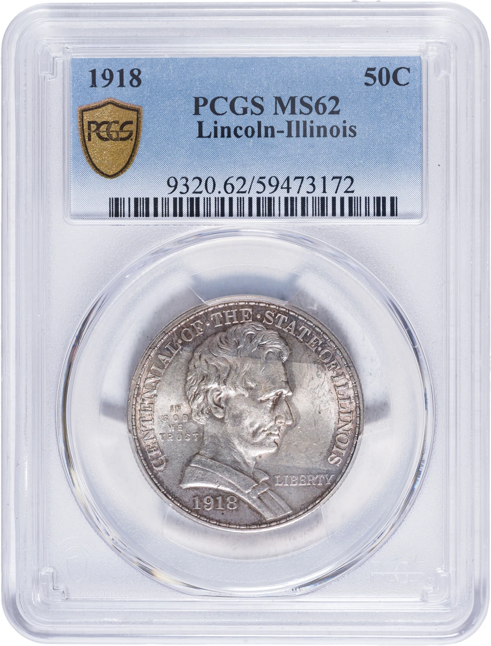 PCGS MS-62 1918 Lincoln-Illinois Half Dollar