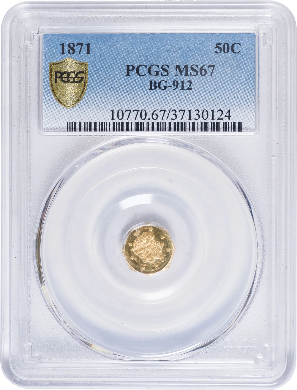 PCGS MS-67 1871 California Gold 50-Cents