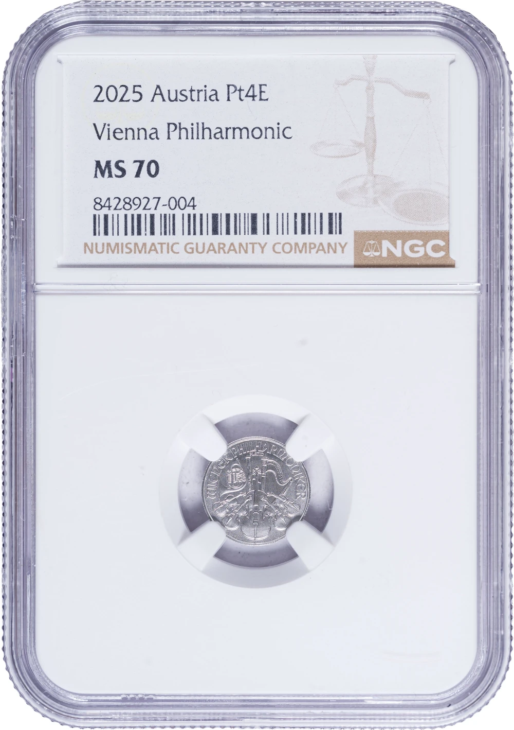 Austria. MS-70 2025 Platinum 4 Euros