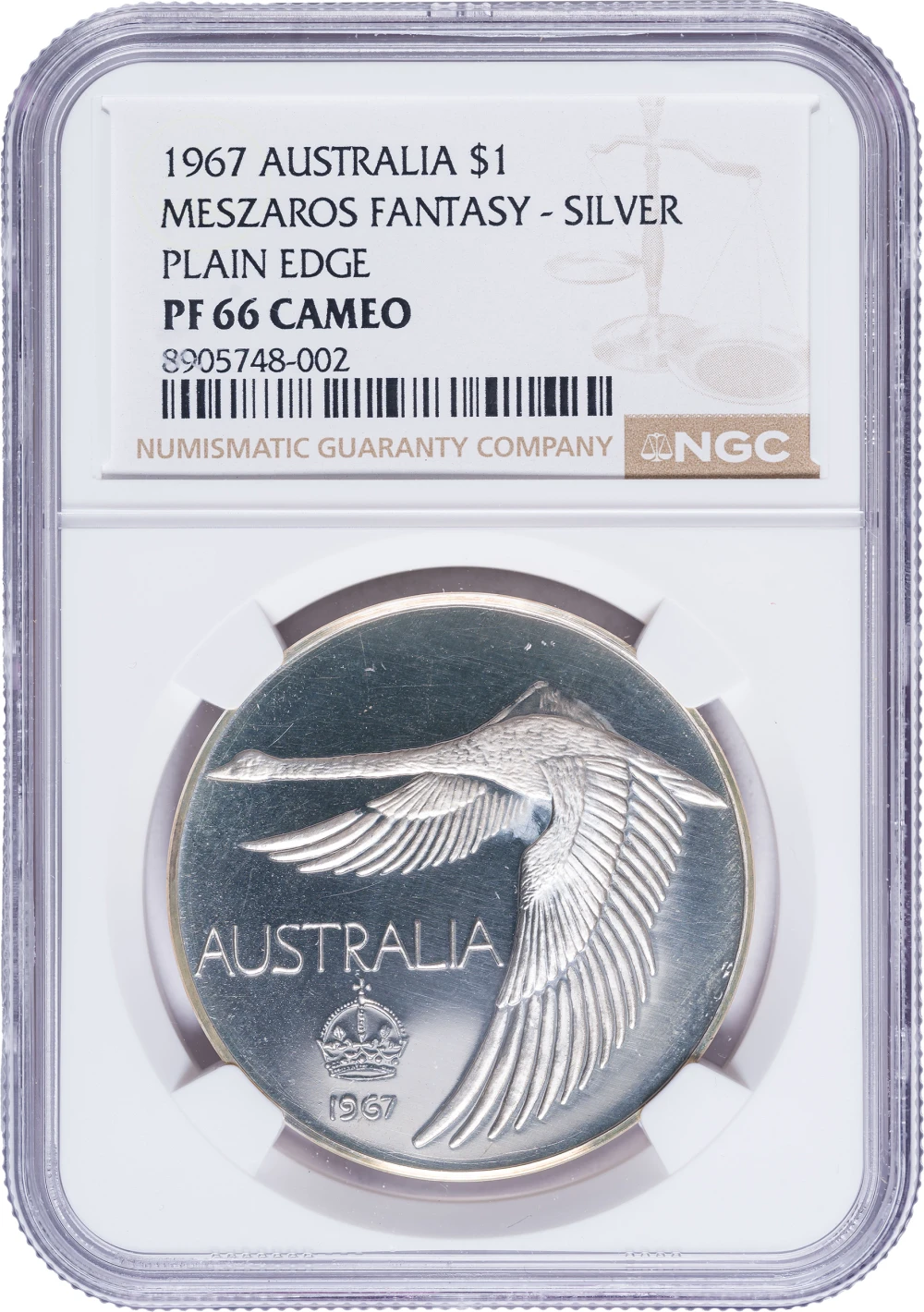 Australia. NGC Proof-66 CAMEO 1967 Silver $1