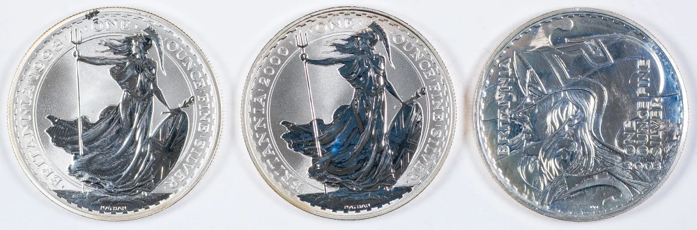 Great Britain. 3 Pcs Silver 1 Oz Britania's