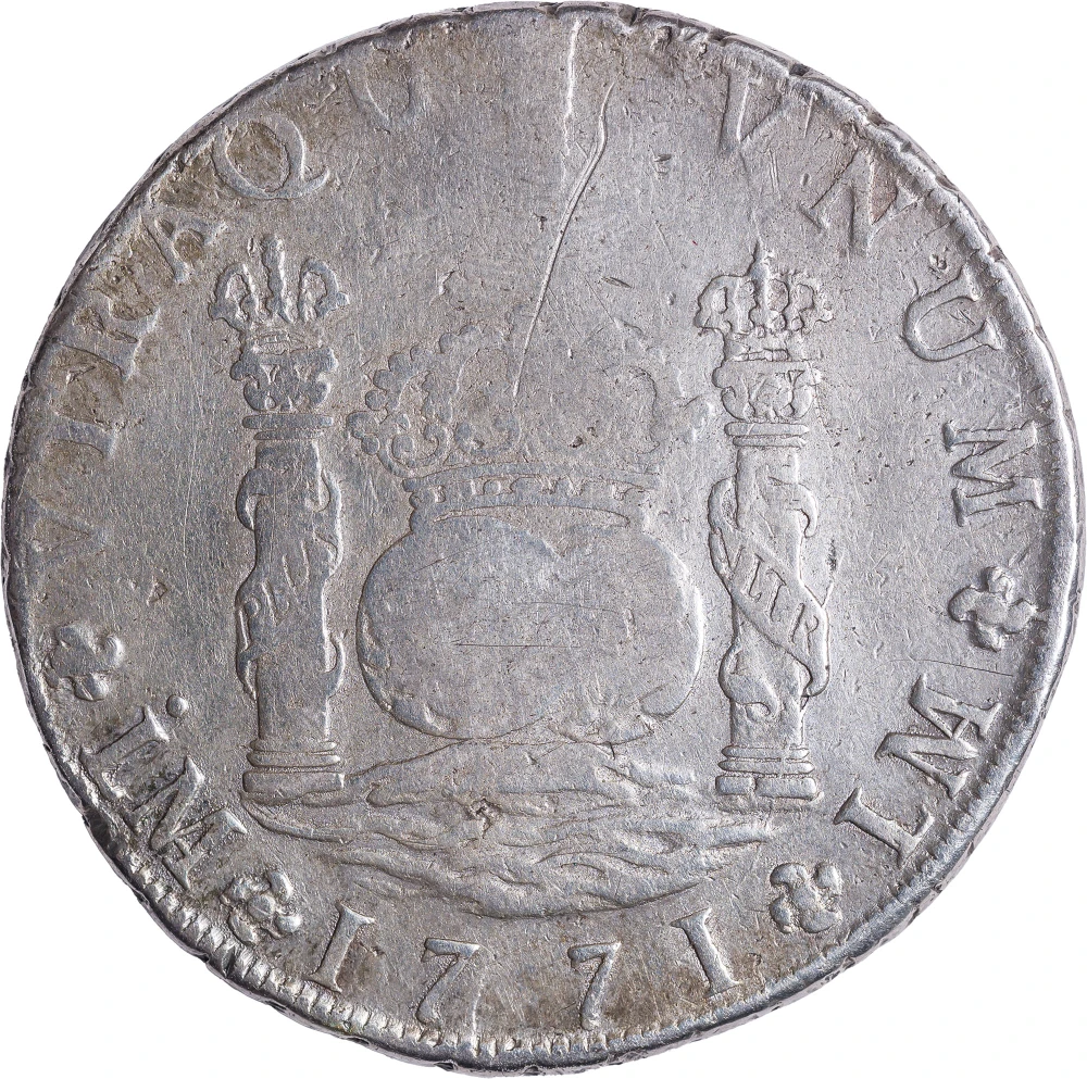 Peru. VF+ 1771 Pillar 8 Reales