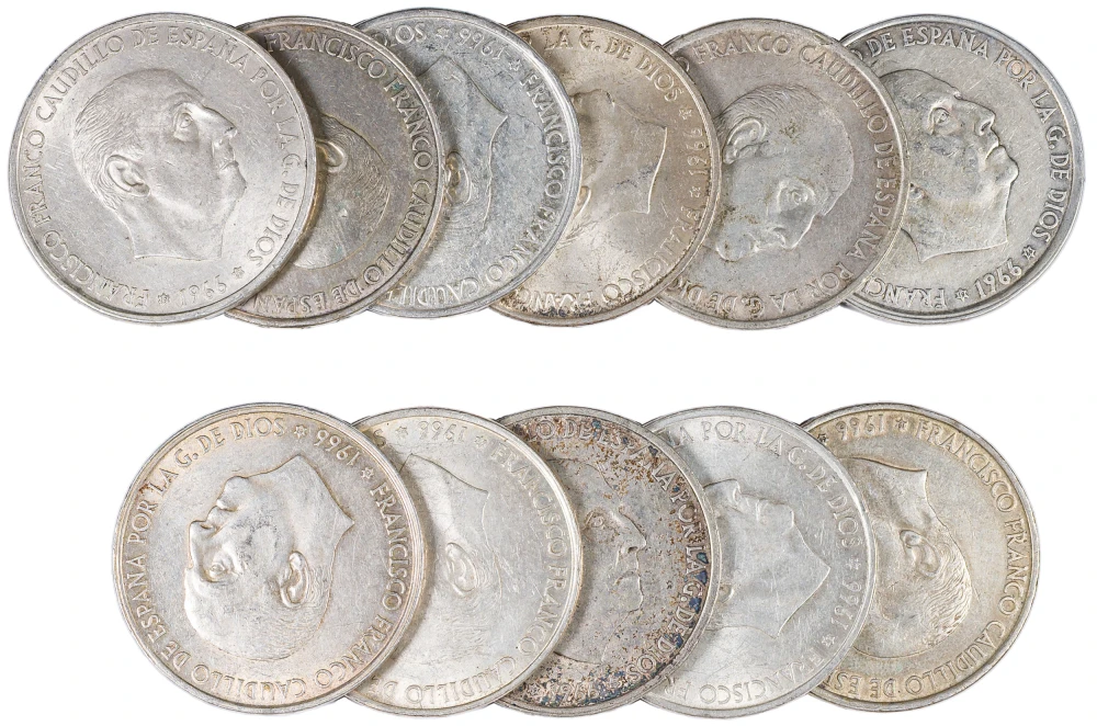 Spain. 12 Pcs 1966 100 Pesetas