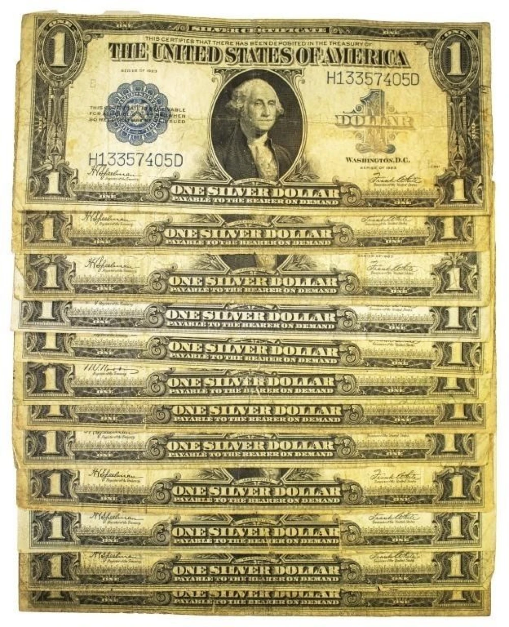 12 pcs 1923 $1 Silver Certificates