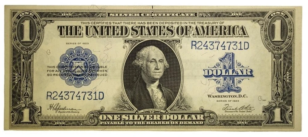 Choice AU 1923 Silver Certificate $1