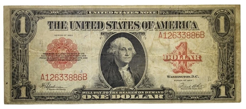 Fine or Better Series 1923 Red Seal $1 US Note