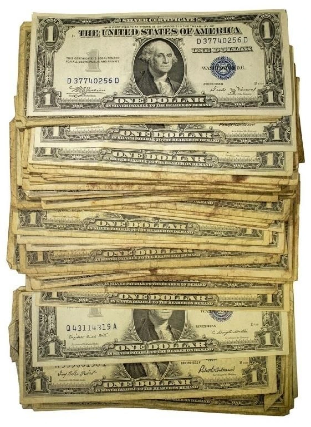 94 Pieces Mixed Silver Certificates