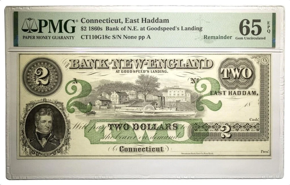 Connecticut. Gem UNC-65 EPQ $2 Remainder