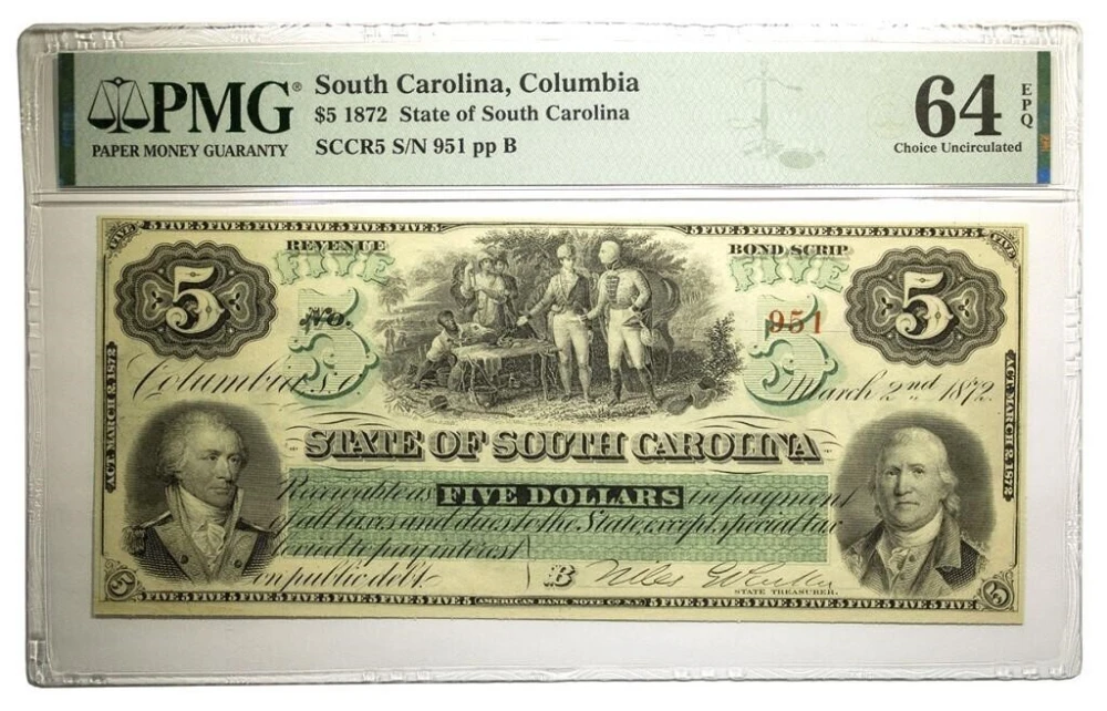 South Carolina. PMG UNC-64 EPQ $5