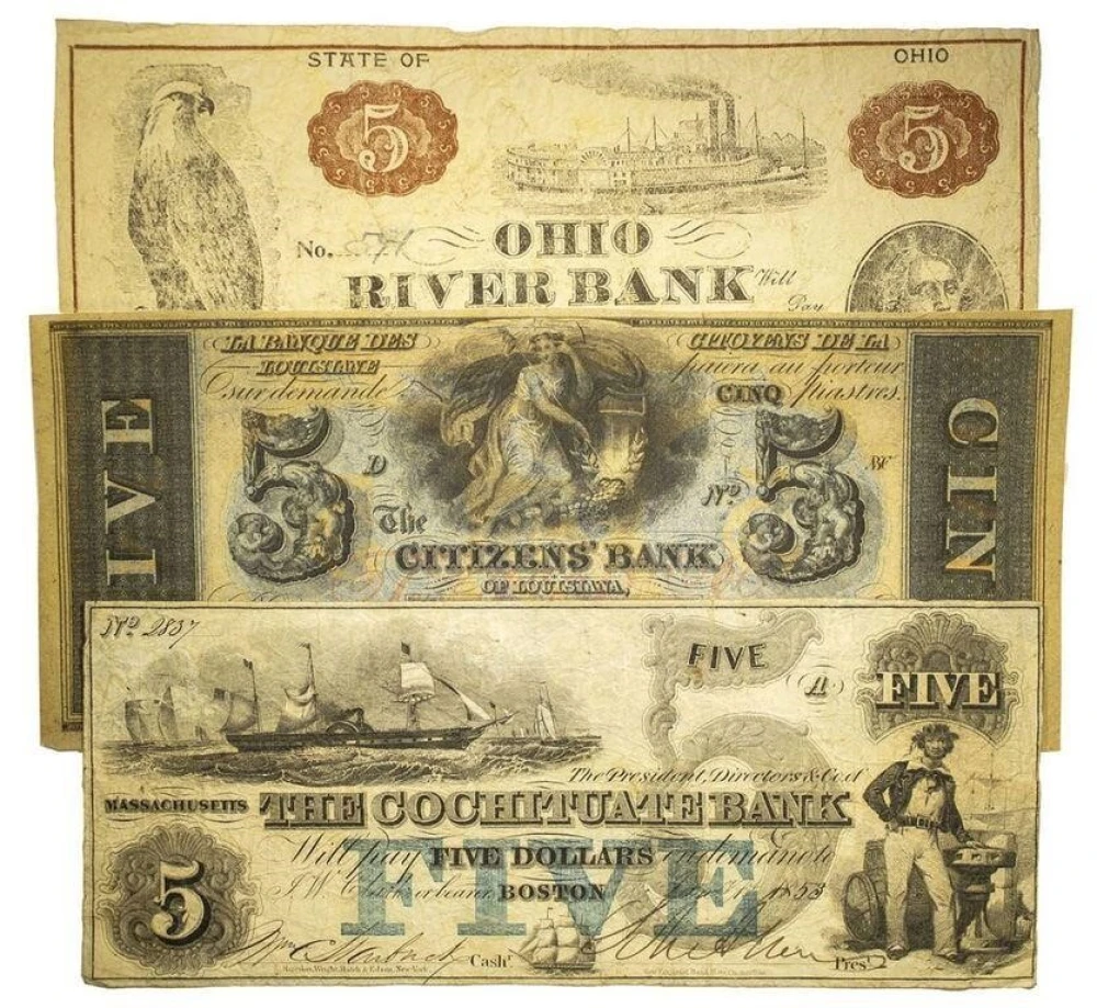 Obsolete $5 Note Threesome