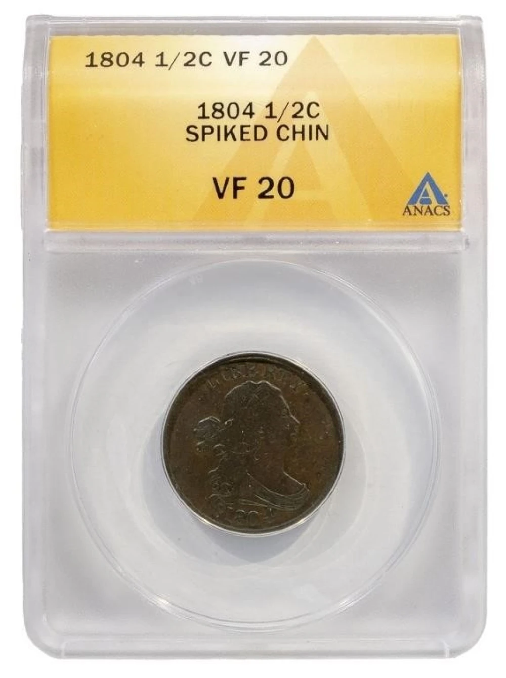 ANACS VF-20 1804 Spiked Chin Half Cent