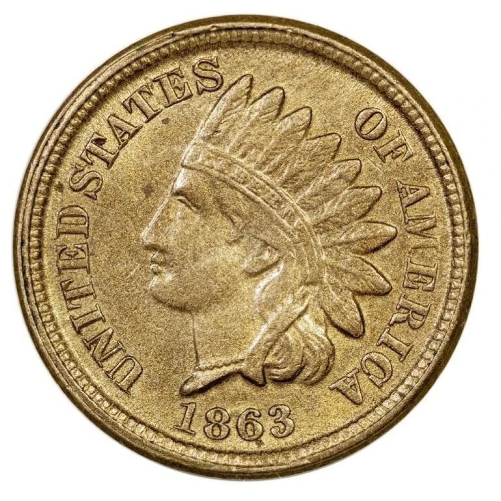 AU-55 1863 Cent
