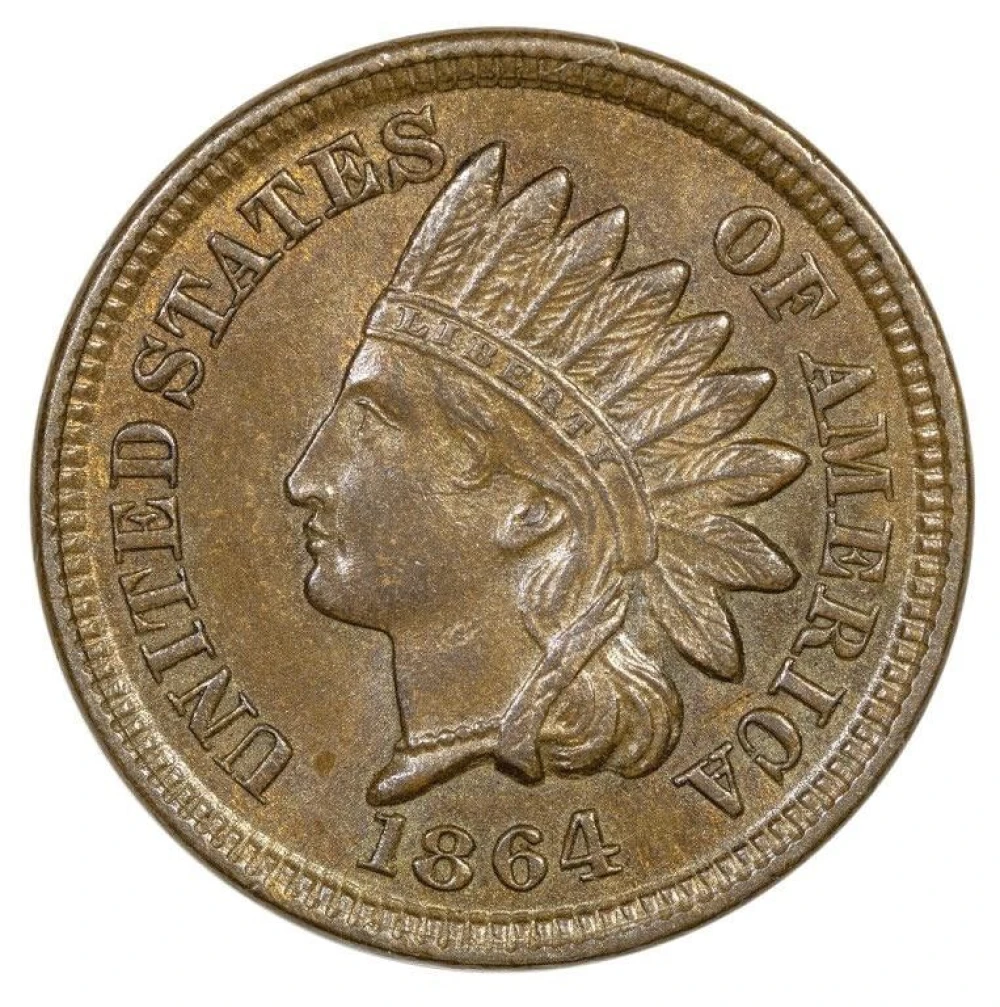 MS-63 1864 Bronze Indian Cent