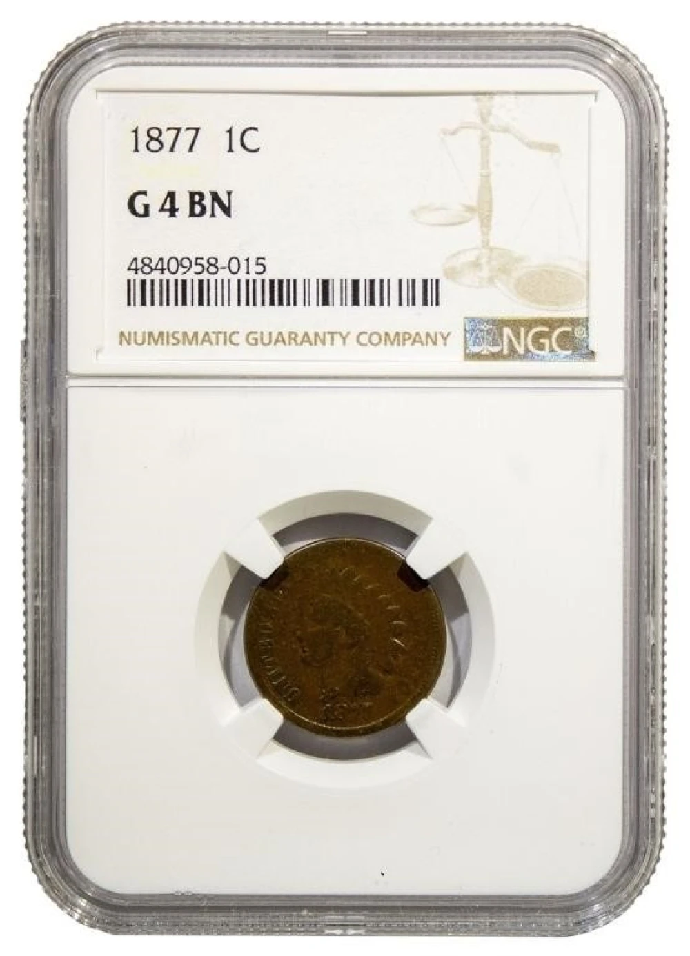 NGC Good-4 1877 Indian Cent