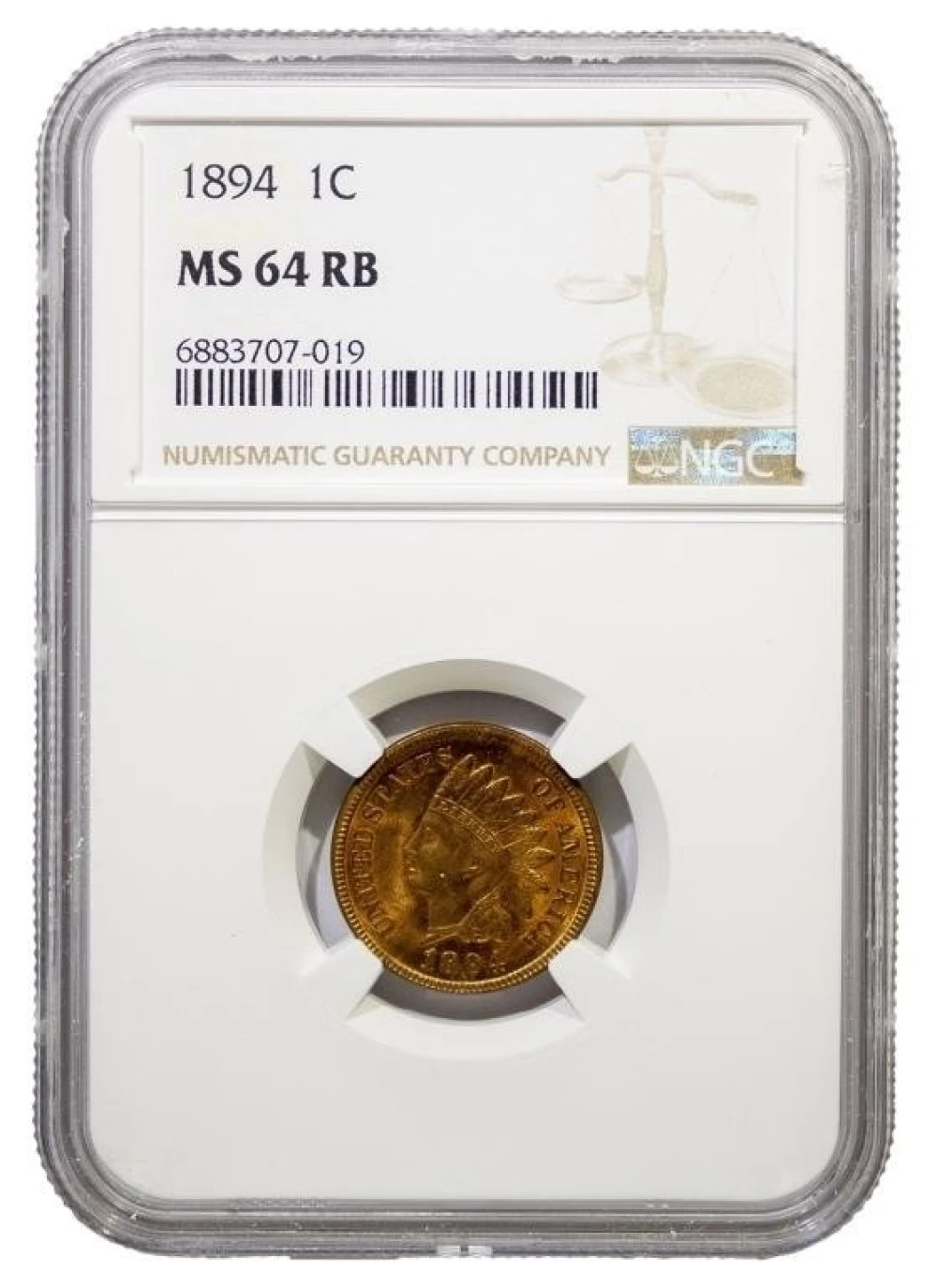 NGC MS-64 RB 1894 Indian Cent