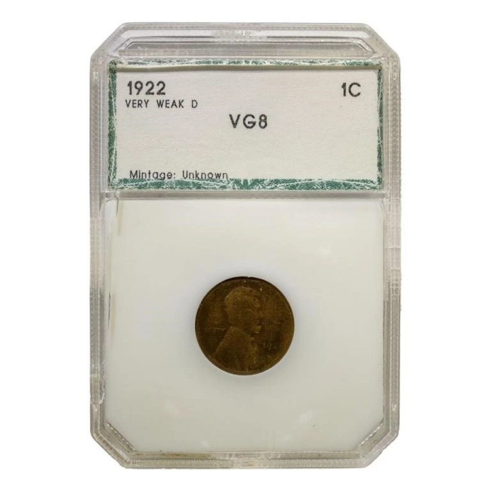 PCI VG-8 1922-D Very Weak D Cent