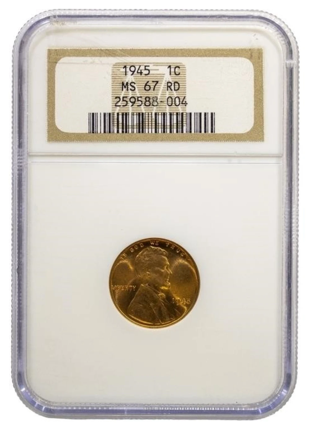 NGC MS-67 RD 1945 Lincoln Cent
