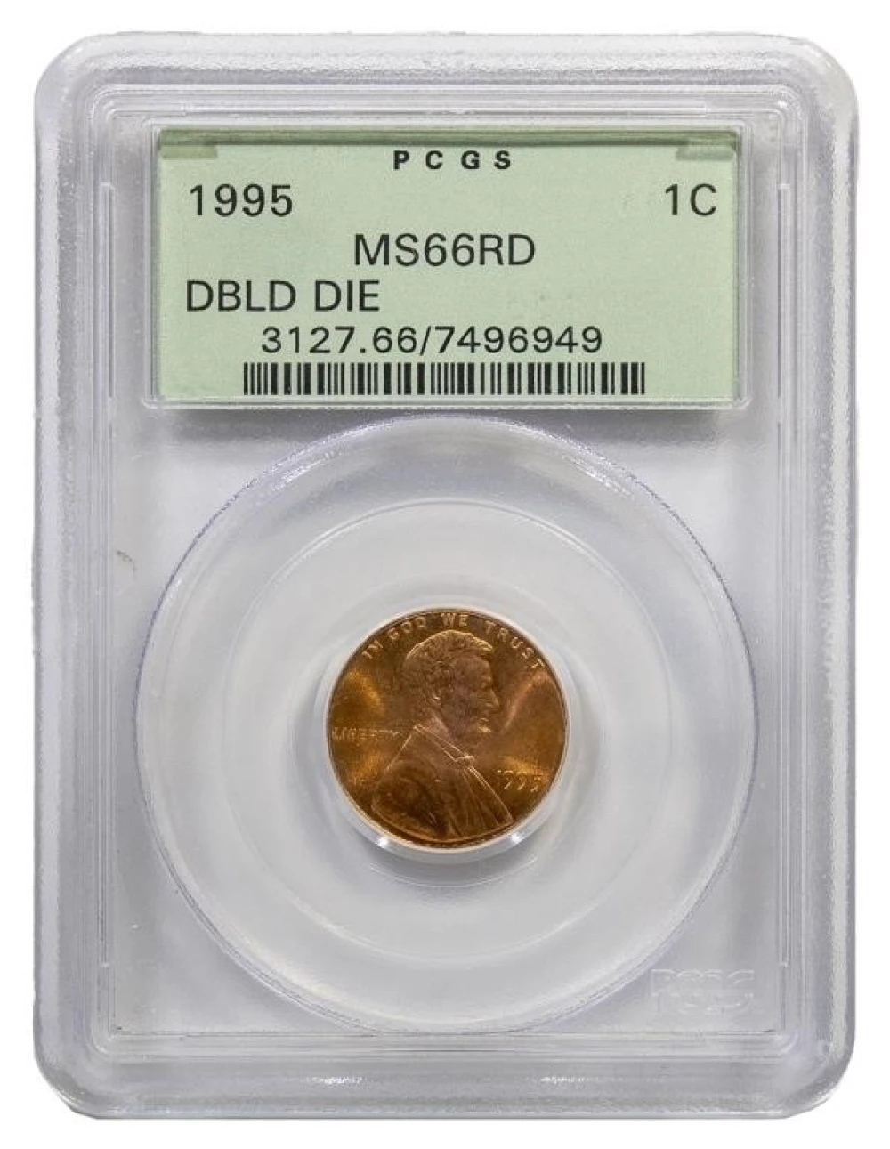 PCGS MS-66 Red 1995 Double Die Lincoln Cent