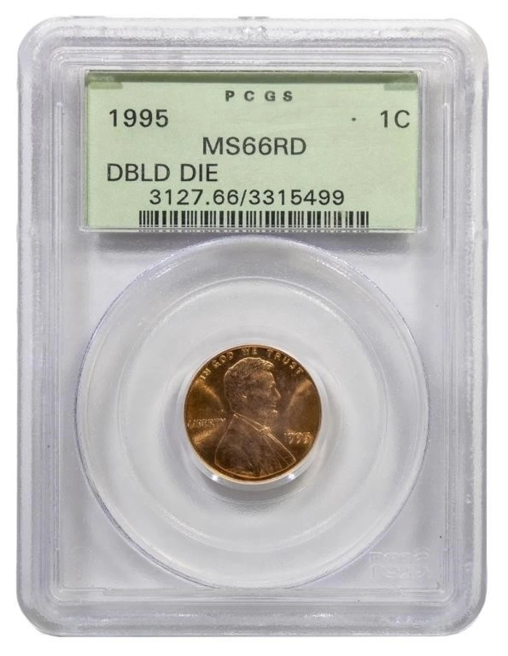 PCGS MS-66 Red 1995 Double Die Lincoln Cent
