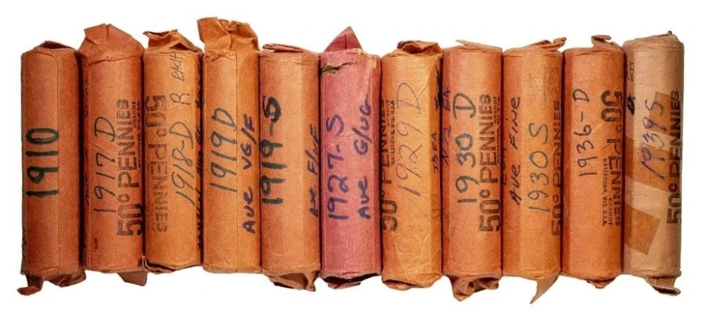11 Early Circ Wheat Cent Rolls