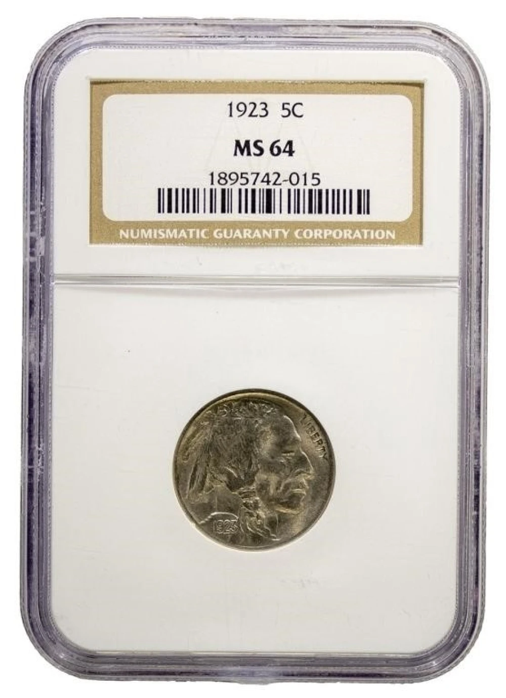 NGC MS-64 1923 Buffalo Nickel