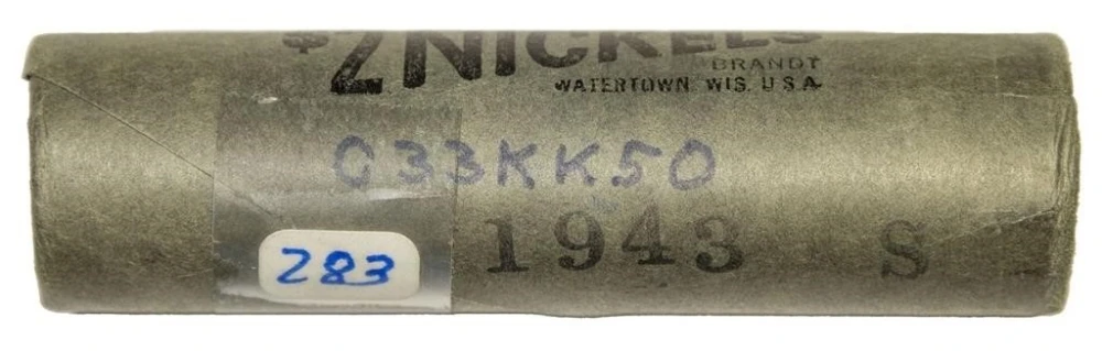 Bank Wrapped UNC Roll 1943-S Nickels