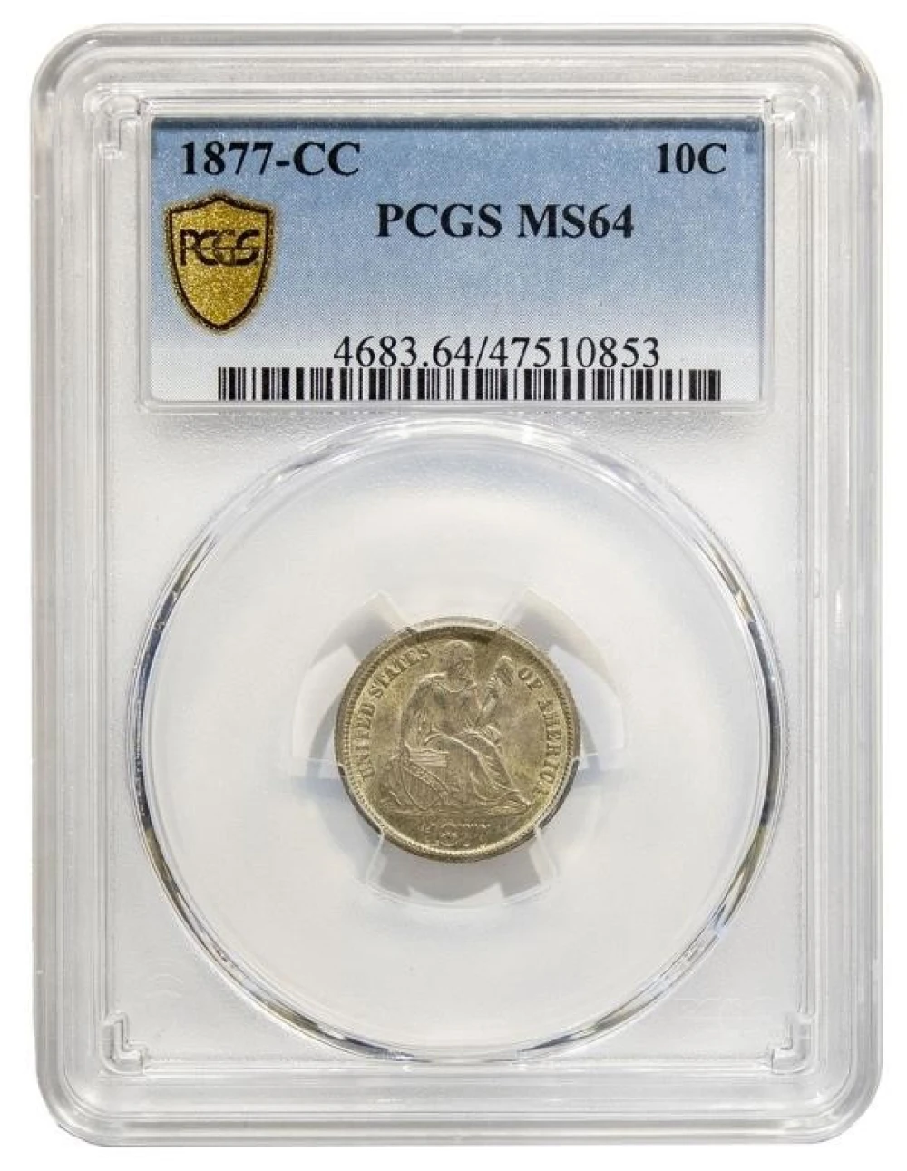PCGS MS-64 1877-CC Dime