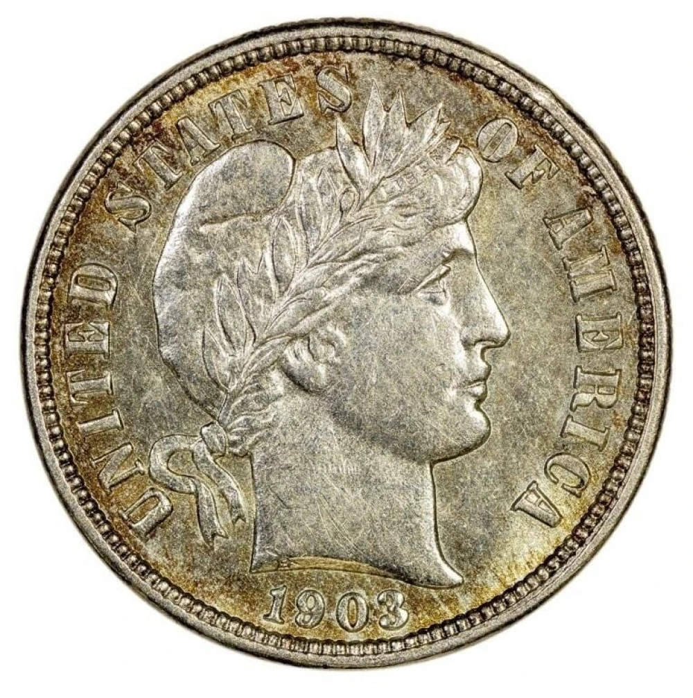 AU-55 1903-O Barber Dime