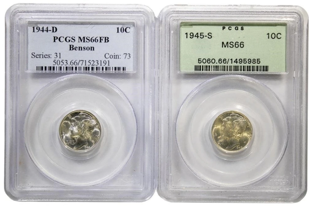 PCGS Certified Mercury Dime Pair