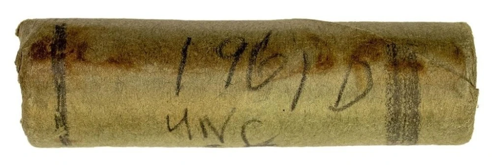 Bank Wrapped Roll of 1961-D Roosevelt Dimes