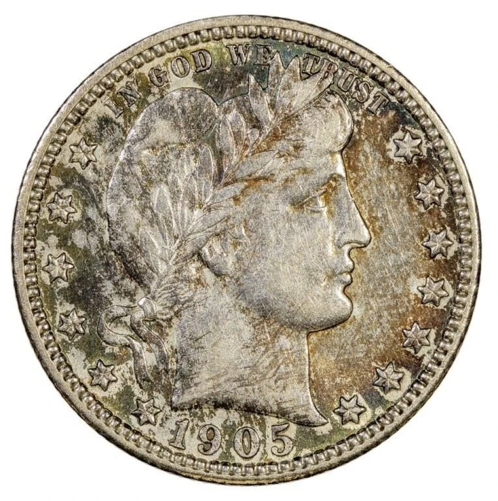 AU-50 Toned 1905-S Quarter