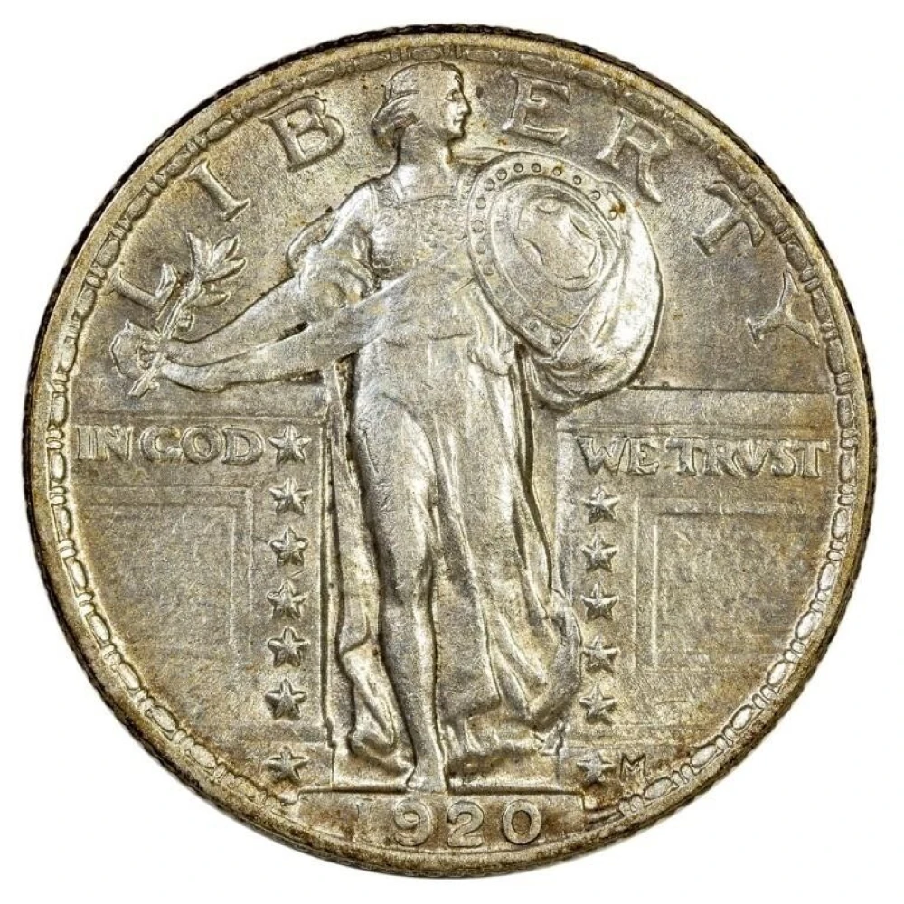 AU-58 1920 Standing Liberty Quarter