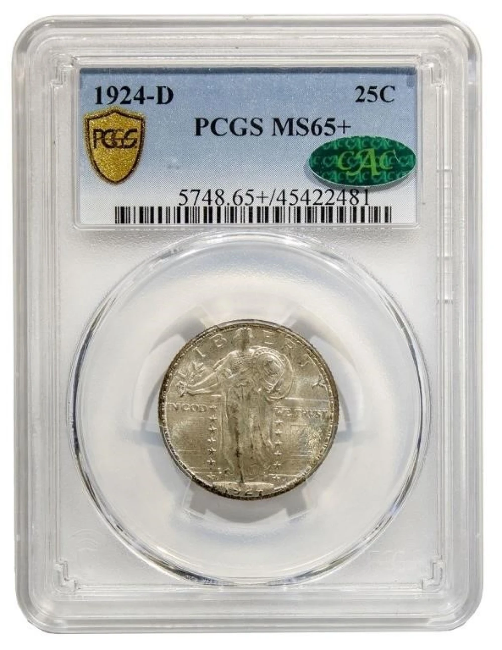 PCGS MS-65+ CAC 1924-D Quarter