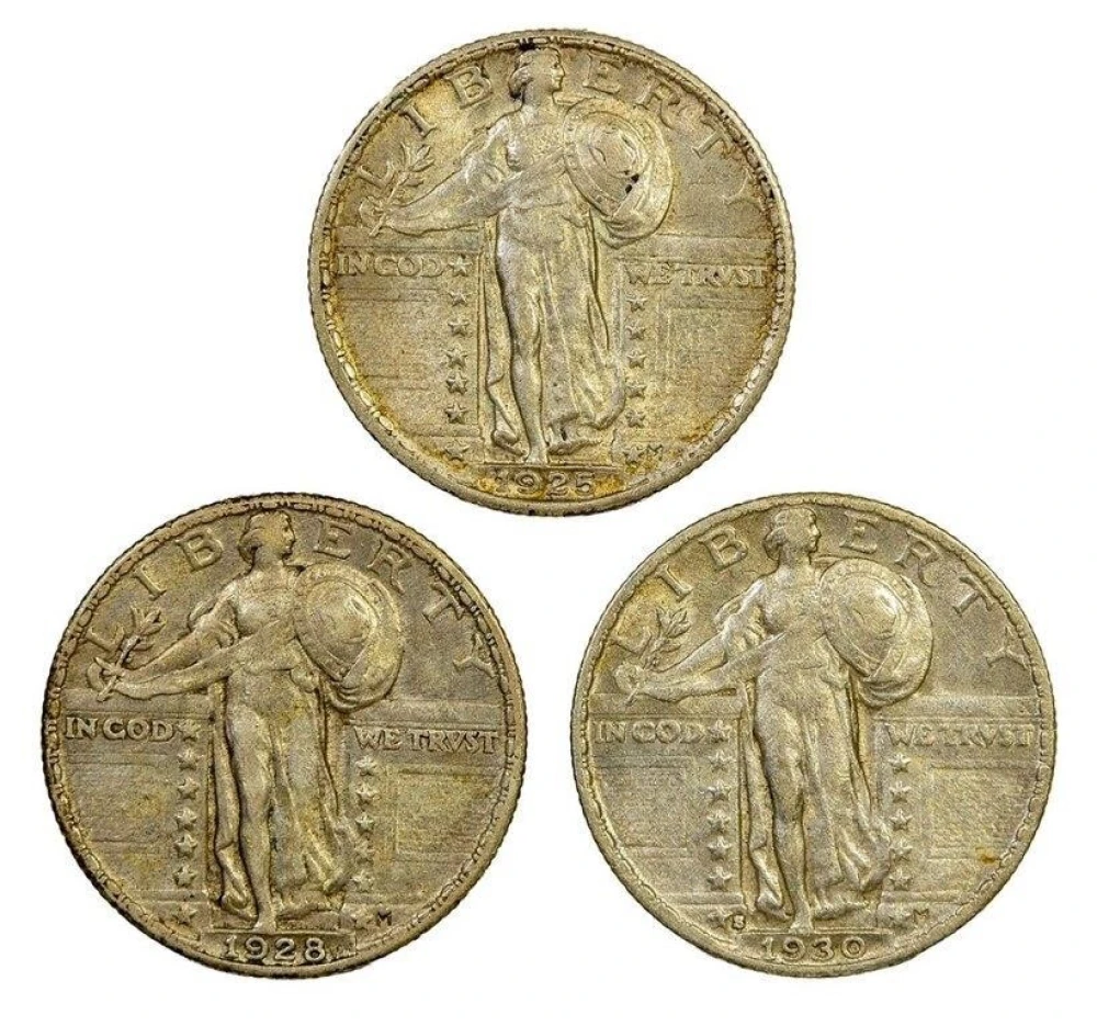EF Standing Liberty Quarter Threesome