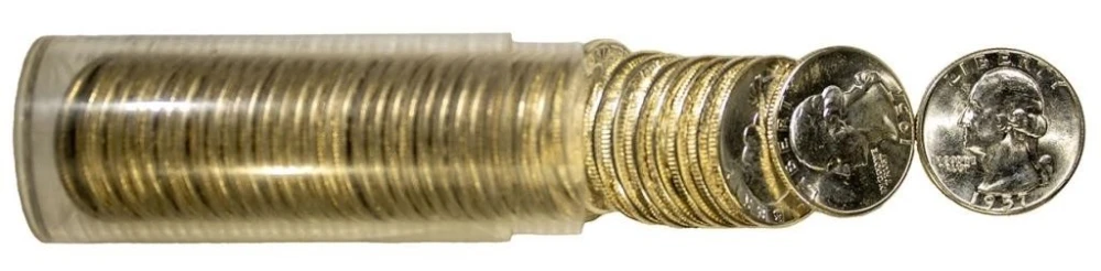 BU 1957 Washington Quarter Roll