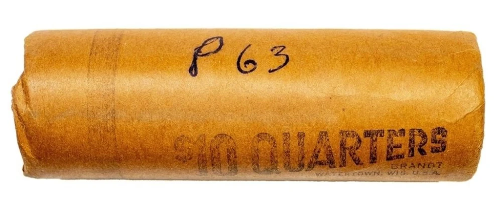Bank Wrapped Roll of 1963 Washington Quarters