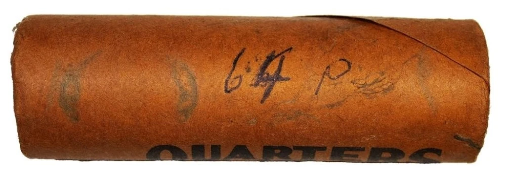 Bank Wrapped Roll of 1964 Washington Quarters