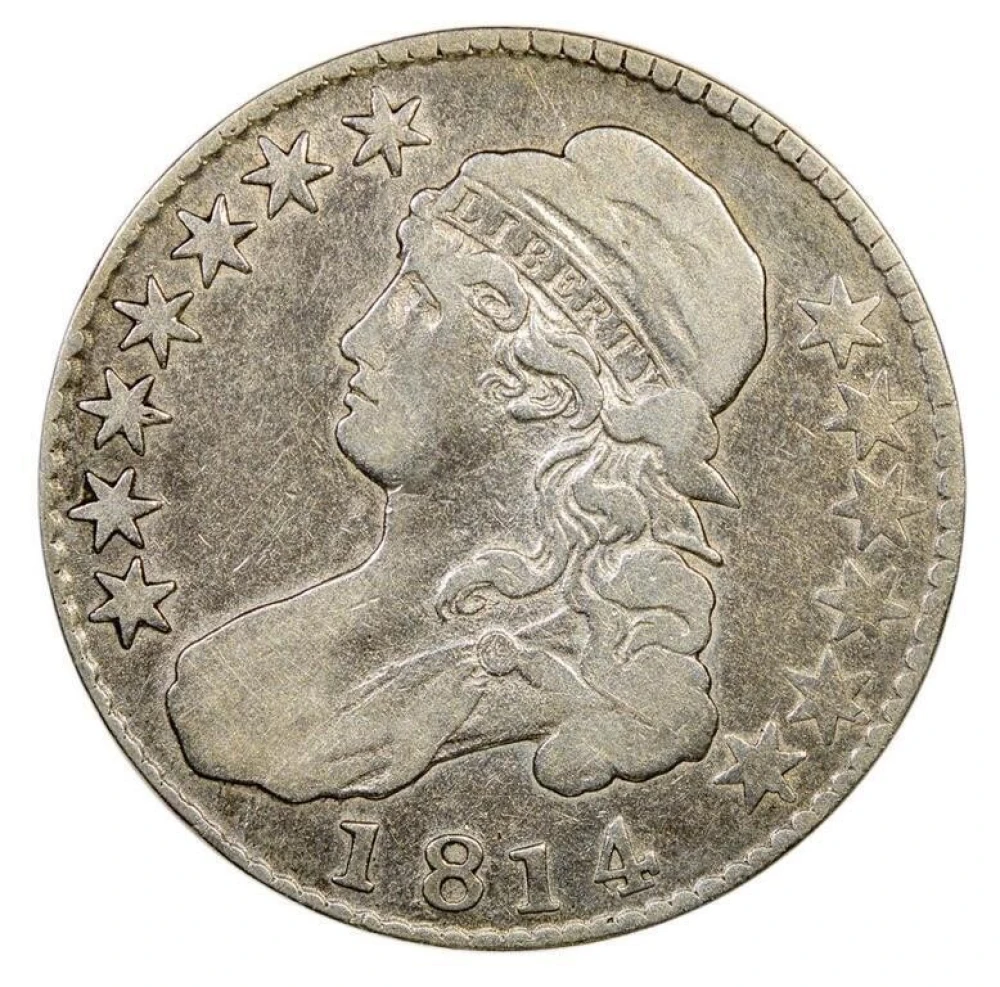 Fine-12 1814 Half Dollar