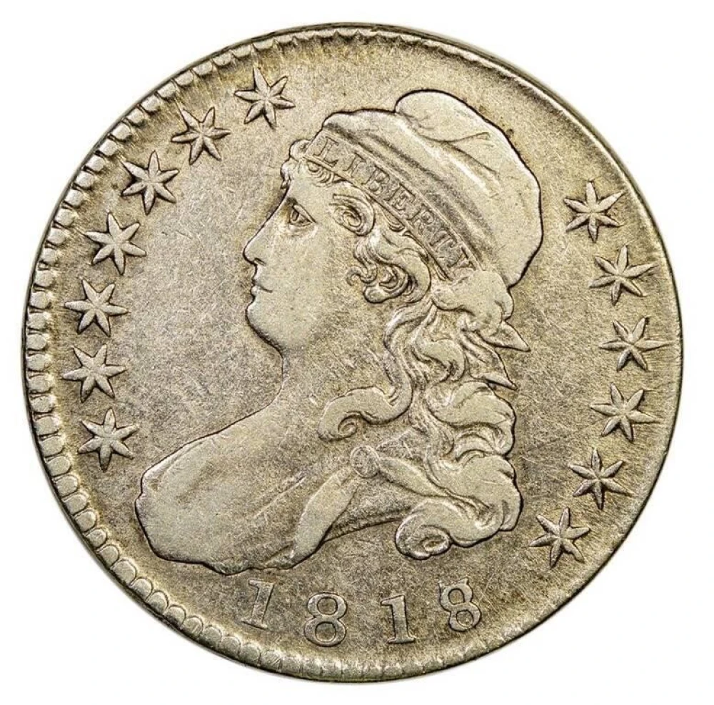 VF-25 Details 1818/7 Half Dollar