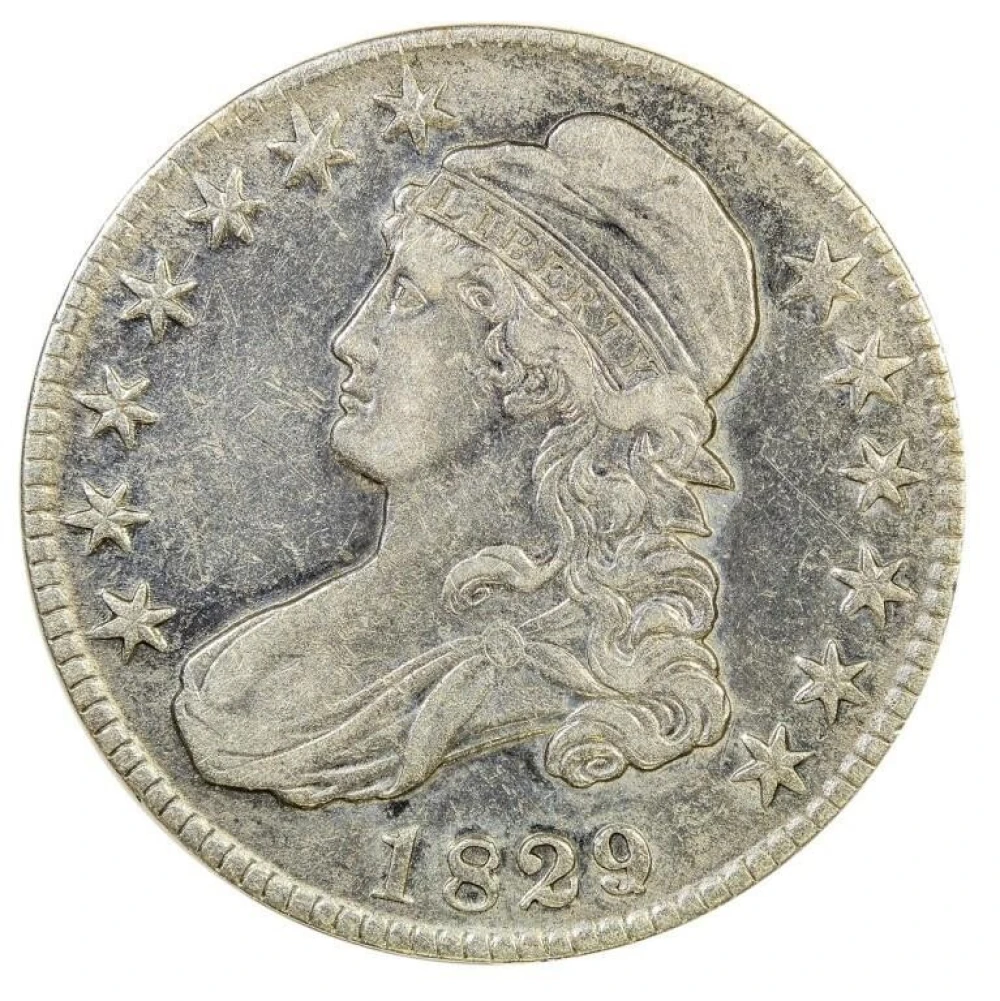 EF-40 Details 1829/7 Bust Half Dollar