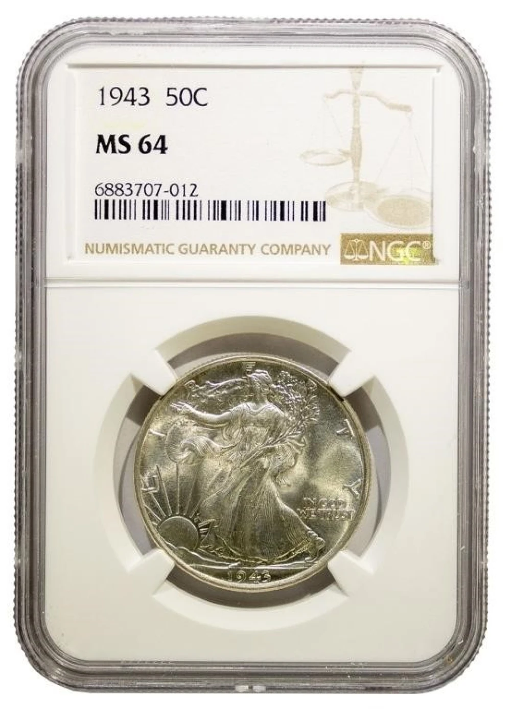 NGC MS-64 1943 Walking Liberty Half