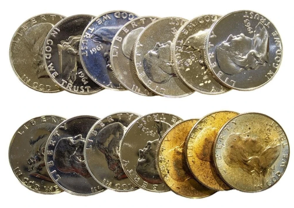 14 pcs of Proof Franklin Halves