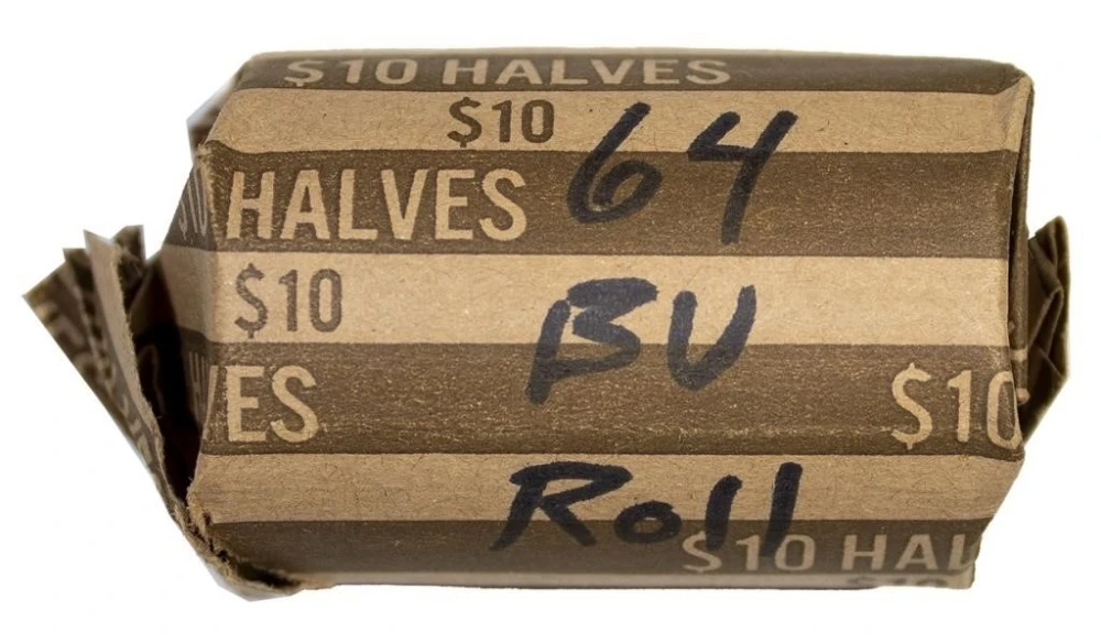 BU Roll of 1964 Kennedy Half Dollars