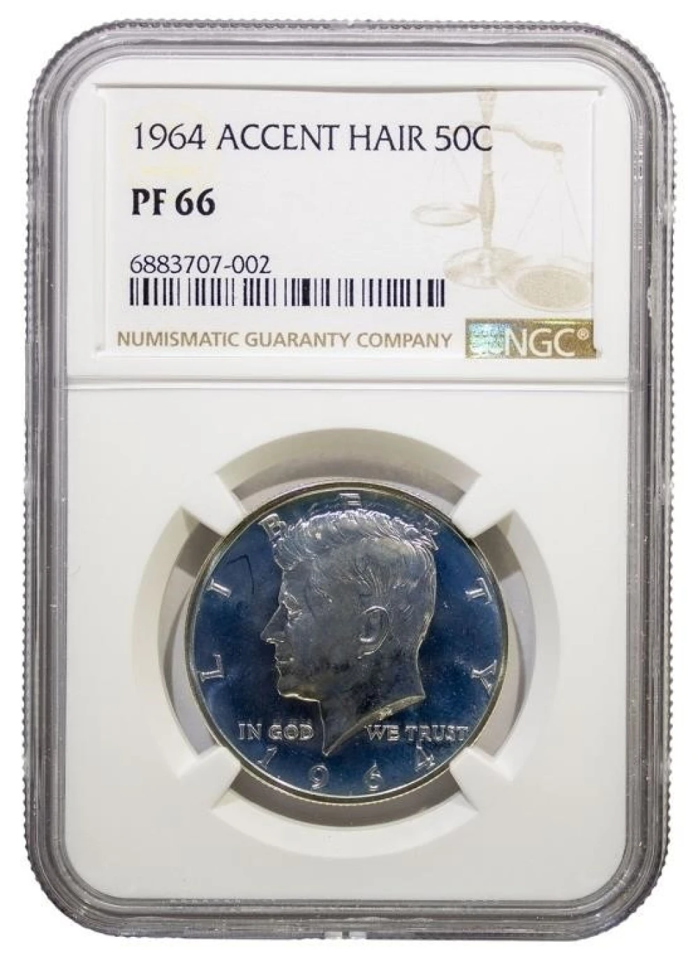 NGC Proof-66 1964 Accent Hair Kennedy Half